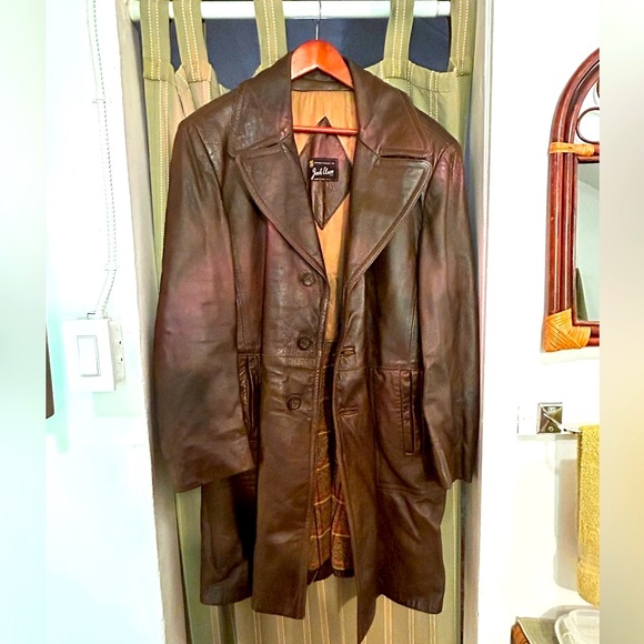 Brown men’s leather coat - genuine leather - Picture 2 of 11